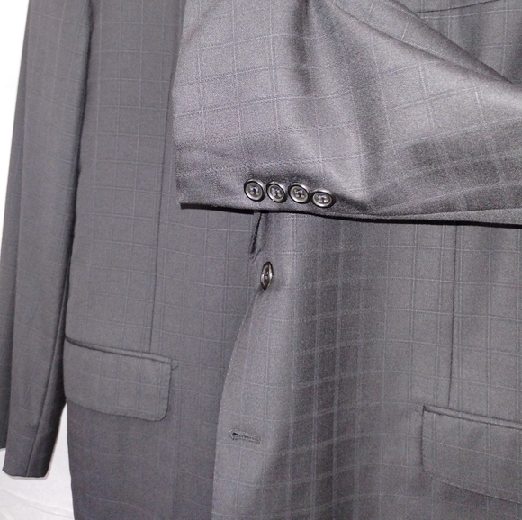 Hickey Freeman Mens Suit 2 Piece Set Size 44R Jacket Blazer Pant Wool Two Button - Picture 6 of 8